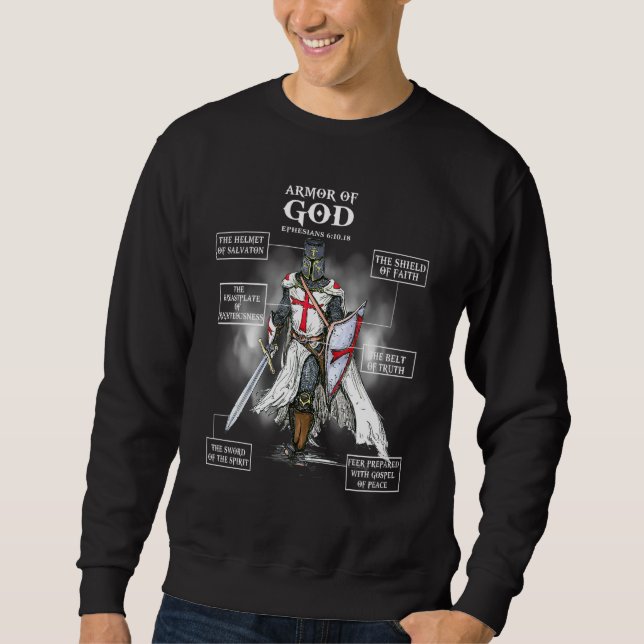 Sweatshirt Armor De Dieu Bible Verse Cool Pour Le Religieux C (Devant)