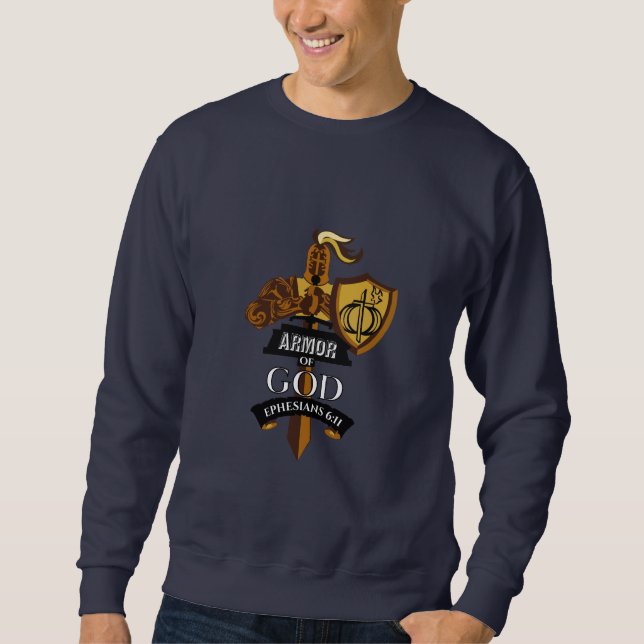 Sweatshirt Armure De Dieu| Conception du texte biblique (Devant)