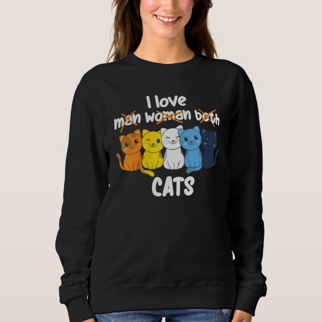 Sweatshirt Aroace Flag Pride LGBTQ Cats cute Aroace Cat (Devant)
