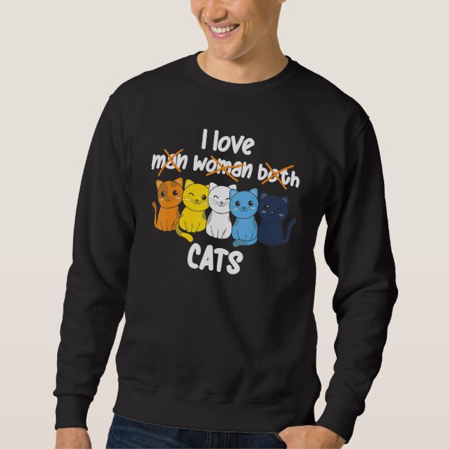 Sweatshirt Aroace Flag Pride LGBTQ Cats cute Aroace Cat (Devant)