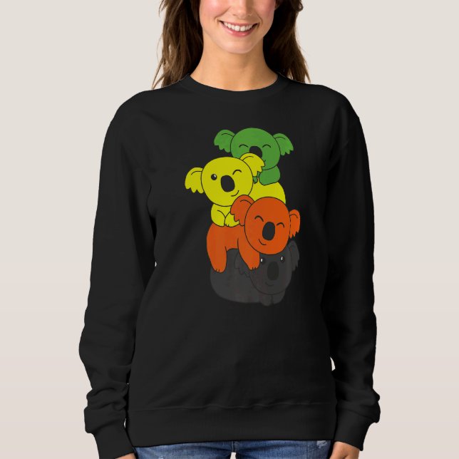 Sweatshirt Aromantic Drapeau Fierté Lgbtq Koalas Cute Aroman (Devant)