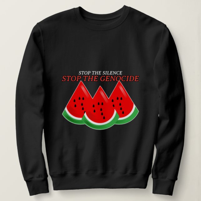Sweatshirt Arrêtez Le Silence Arrêtez Le Génocide Gaza (Design devant)