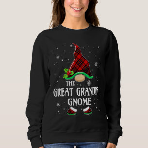 Sweatshirt Arrière-mère Gnome carreau rouge famille appariée 