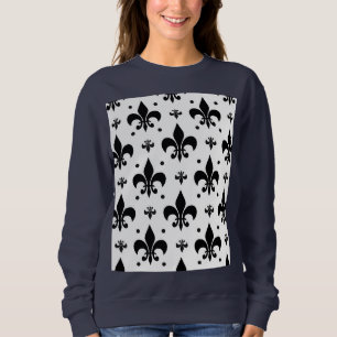 Sweatshirt Arrière - plan blanc Fleur-de-lis Motif design