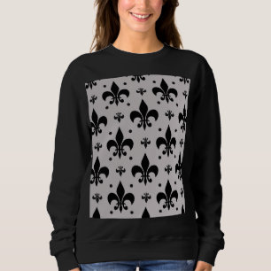 Sweatshirt Arrière - plan gris Fleur-de-lis Motif Design