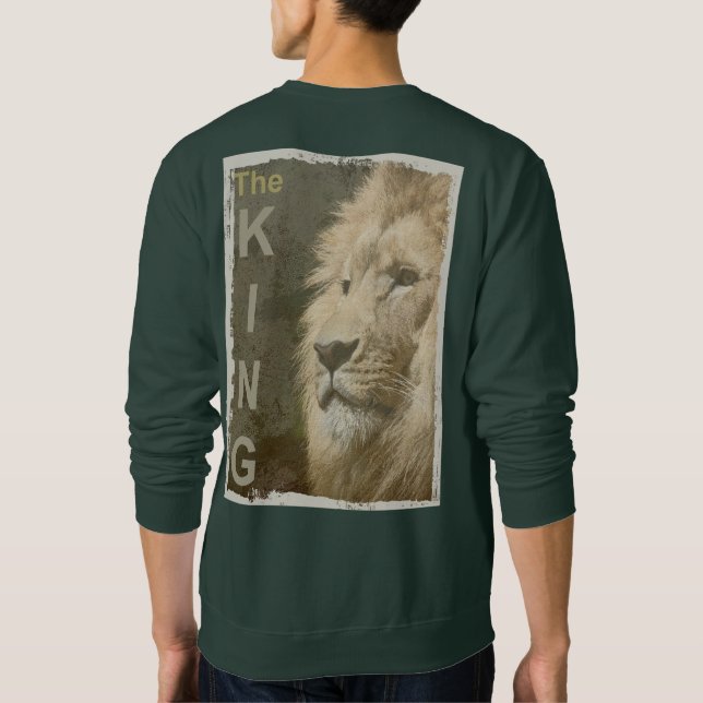 Sweatshirt Arrière-plan Imprimer Pop Art Lion Head The King M (Dos)