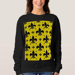 Sweatshirt Arrière - plan Jaune Fleur-de-lis Motif Design