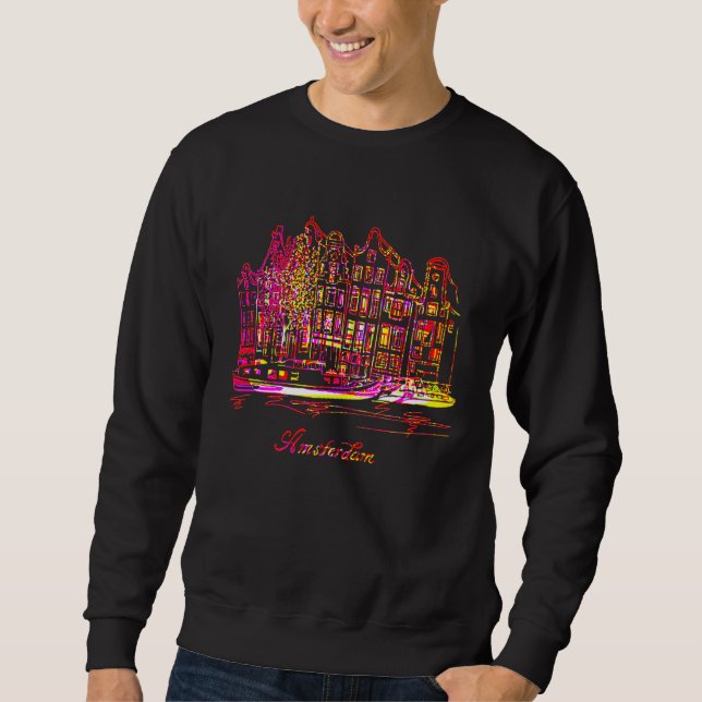 Sweatshirt Art à main levée d'Amsterdam  Pays-Bas Hollande  A (Devant)