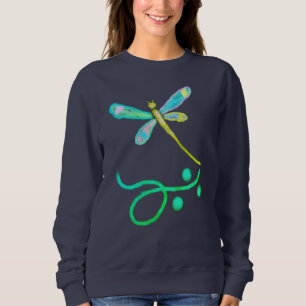 Sweatshirt Art à Porter Abstrait et Coloré de Libellule