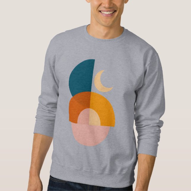 Sweatshirt Art abstrait de lune géométrique moderne (Devant)