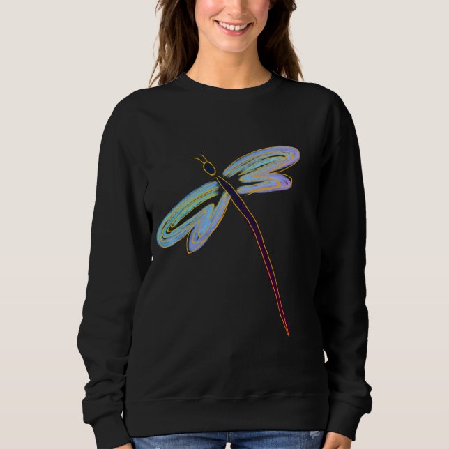 Sweatshirt Art Abstrait Dragonfly Wearable Art (Devant)