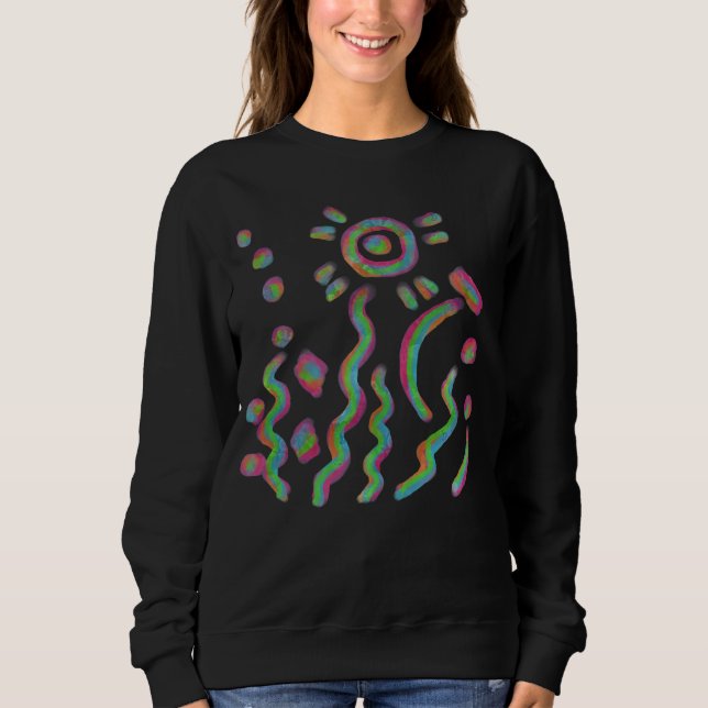 Sweatshirt Art abstrait funky à porter (Devant)
