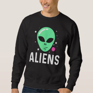 Sweatshirt Art Alien cool Pour Hommes Femmes Tête Verte Galax