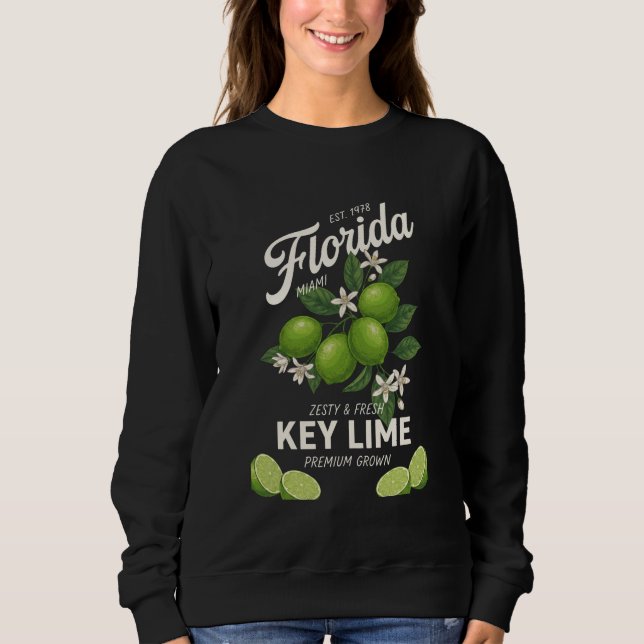 Sweatshirt Art botanique de fruits de lime des Keys de Florid (Devant)