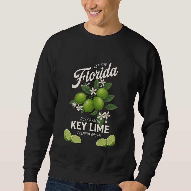 Sweatshirt Art botanique de fruits de lime des Keys de Florid (Devant)