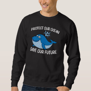Sweatshirt Art De Baleine Pour Hommes Femmes Orca Narwhal Blu