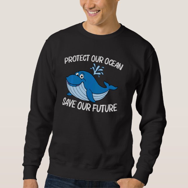 Sweatshirt Art De Baleine Pour Hommes Femmes Orca Narwhal Blu (Devant)