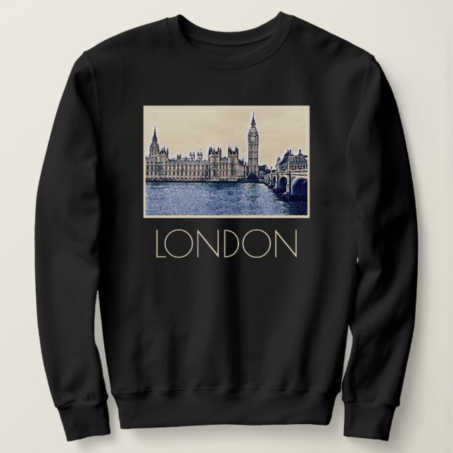 Sweatshirt Art de Big Ben London Watercolor (Design devant)