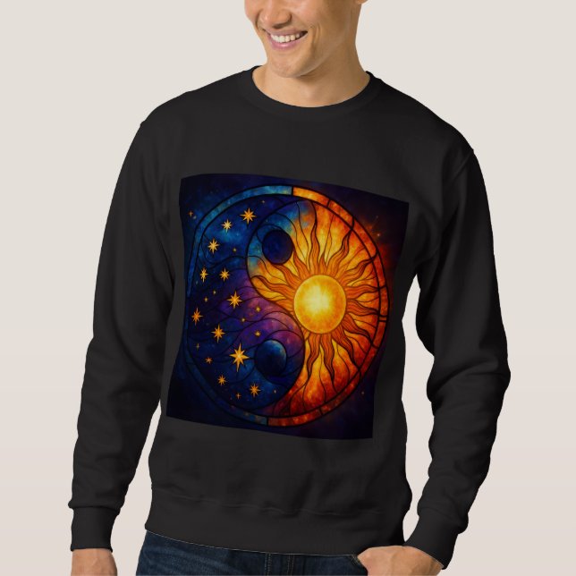 Sweatshirt Art de verre teinté Yin Yang céleste (Devant)