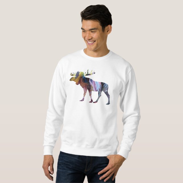 Sweatshirt Art d'orignaux (Devant entier)