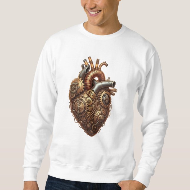 Sweatshirt Art du cœur mécanique cyberpunk (Devant)