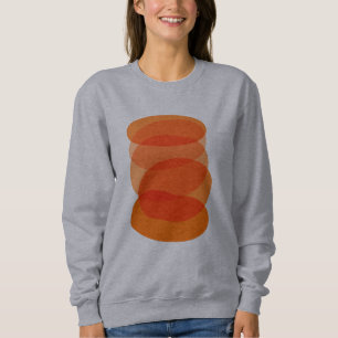 Sweatshirt Art géométrique Abstrait minimaliste en orange
