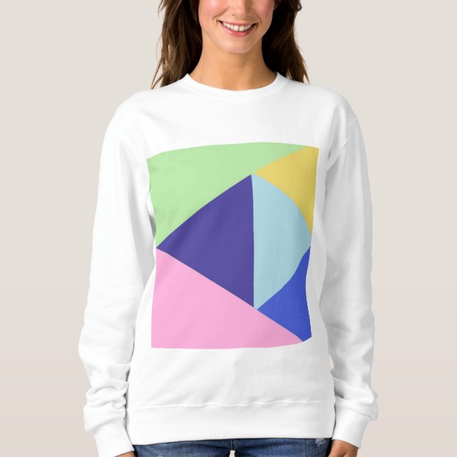 Sweatshirt art géométrique multicolore (Devant)