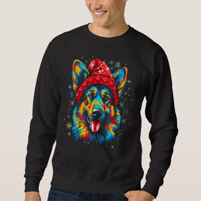 Sweatshirt Art German Shepherd Dog Christmas (Devant)
