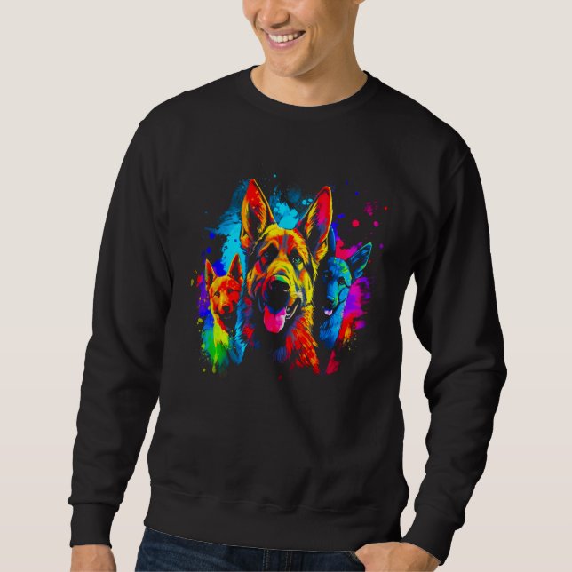 Sweatshirt Art German Shepherd Dog Family (Devant)