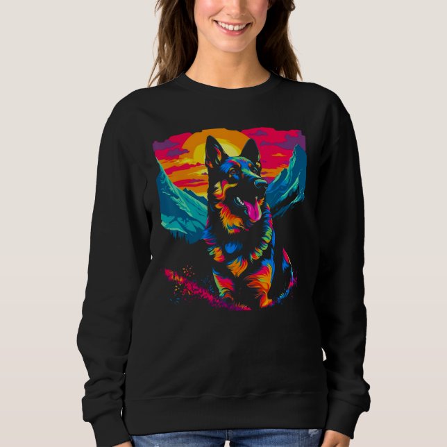 Sweatshirt Art German Shepherd Dog Hiking (Devant)