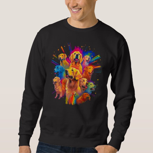 Sweatshirt Art Golden Retriever Dog Family (Devant)