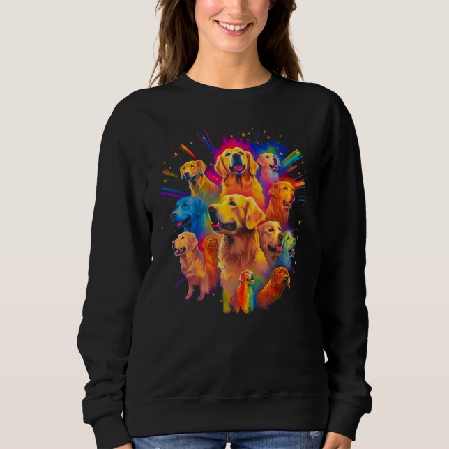 Sweatshirt Art Golden Retriever Dog Family (Devant)