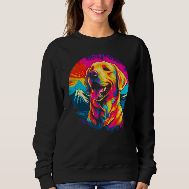 Sweatshirt Art Golden Retriever Dog Mountain (Devant)
