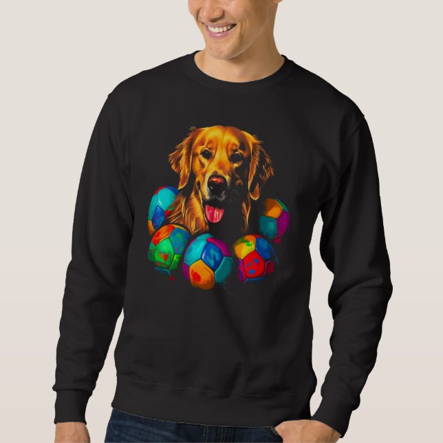 Sweatshirt Art Golden Retriever Dog Soccer (Devant)