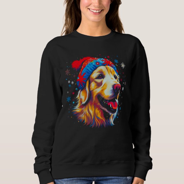 Sweatshirt Art Golden Retriever Dog Xmas (Devant)