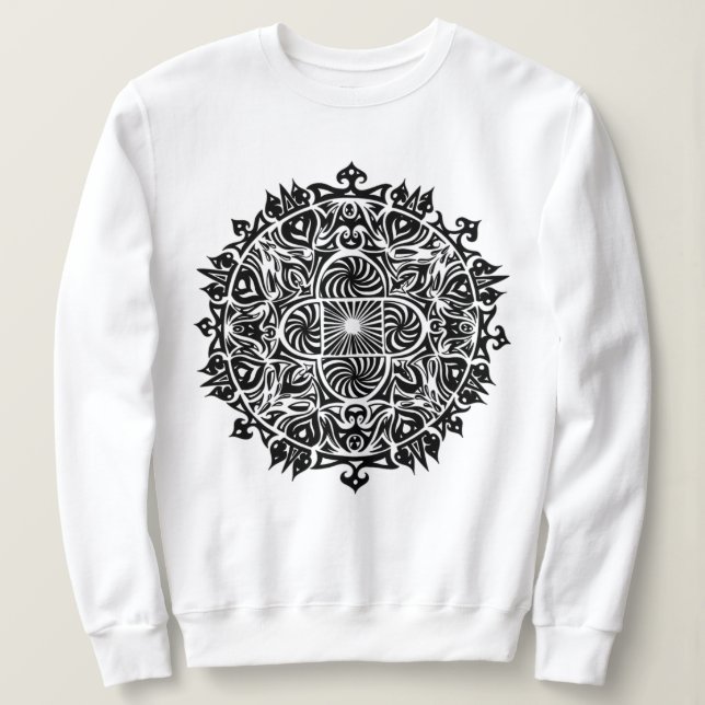 Sweatshirt Art hypnotique complexe de mandala (Design devant)