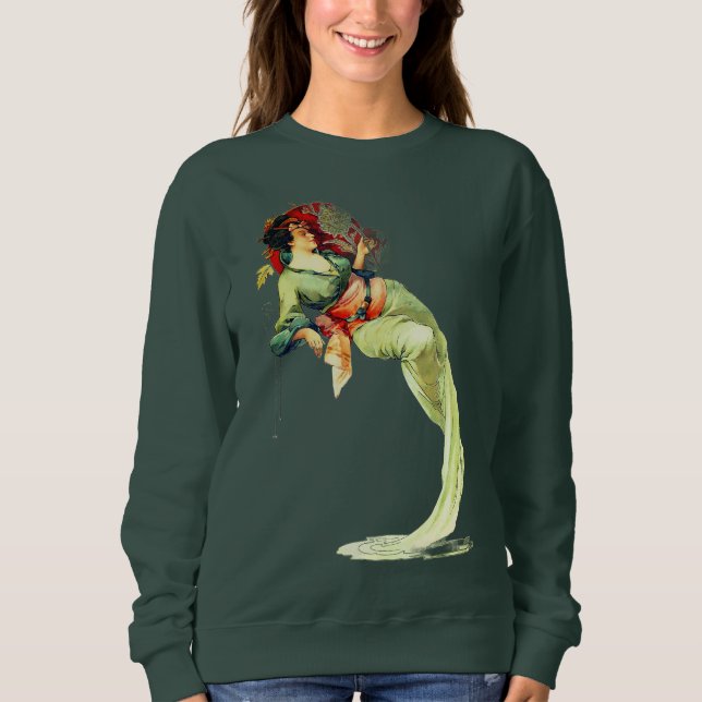 Sweatshirt Art nouveau Alphonse Mucha Chrysanthème automne  (Devant)