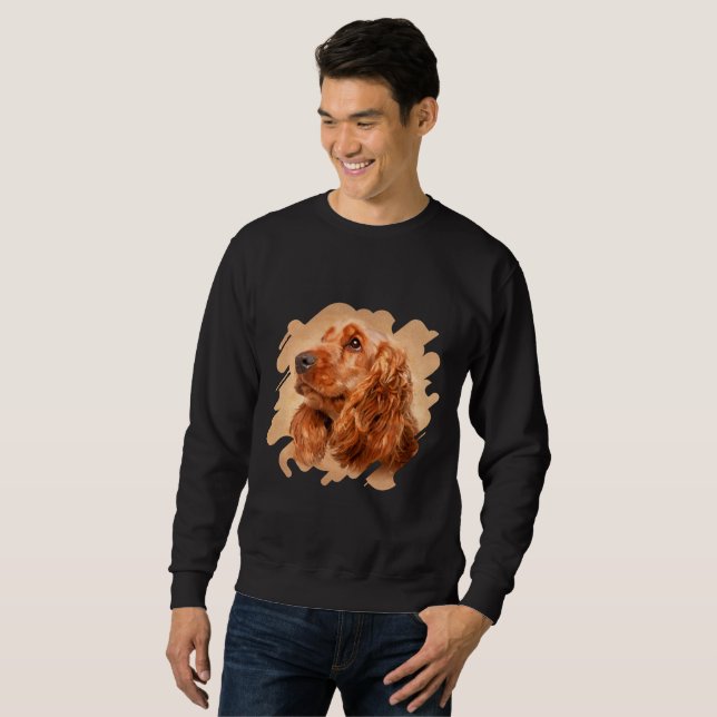 Sweatshirt Art numérique anglais de chien de cocker (Devant entier)
