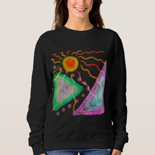 Sweatshirt Art original Sun Abstrait à porter (Devant)