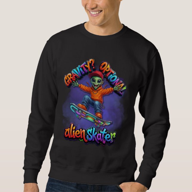 Sweatshirt Art spatial Hoverboard Alien Skateur Gravité facul (Devant)