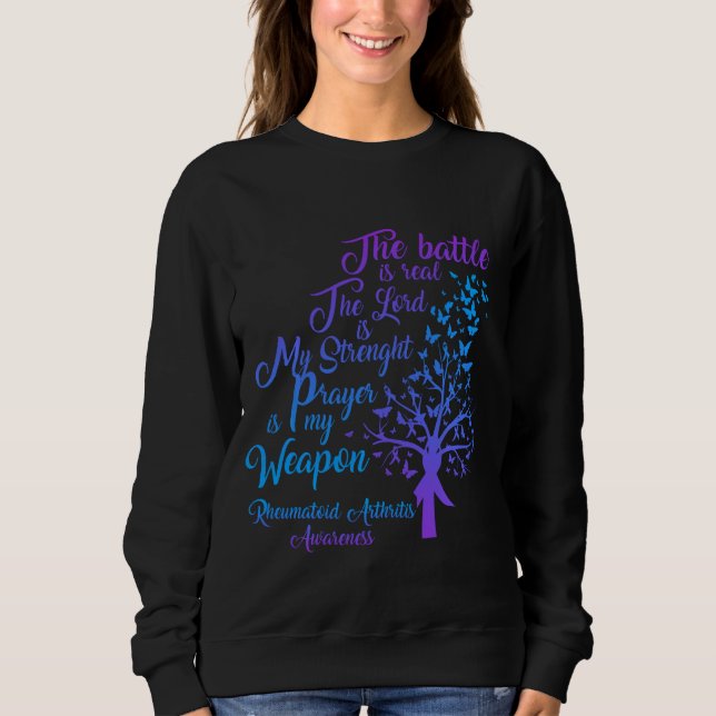 Sweatshirt Arthrite rhumatoïde Réelle Prière de bataille Mala (Devant)