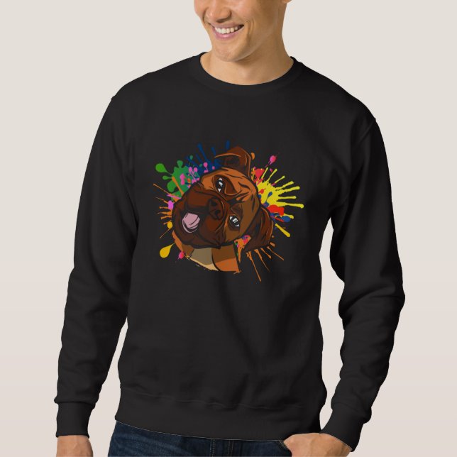 Sweatshirt Artistic Splash Boxer Dog Breed Canine Whisperer (Devant)