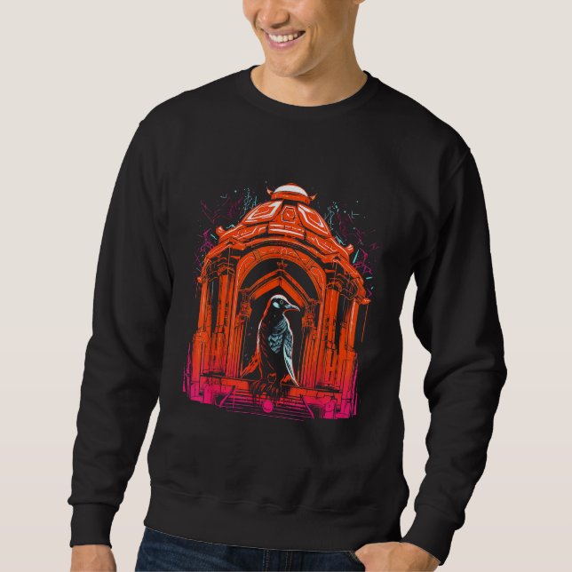 Sweatshirt Artwork d'architecture de pingouin Animal Motif Pe (Devant)