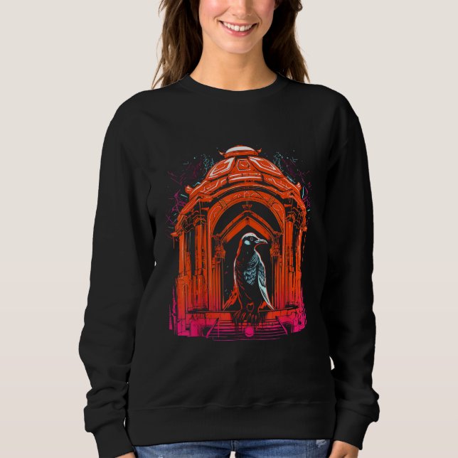 Sweatshirt Artwork d'architecture de pingouin Animal Motif Pe (Devant)