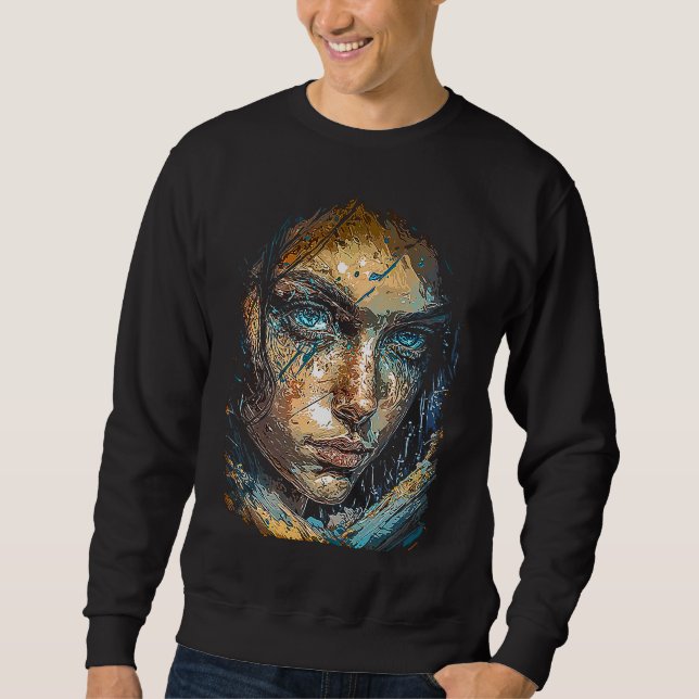 Sweatshirt Artwork Fantasy Portrait of a Beautiful Woman with (Devant)