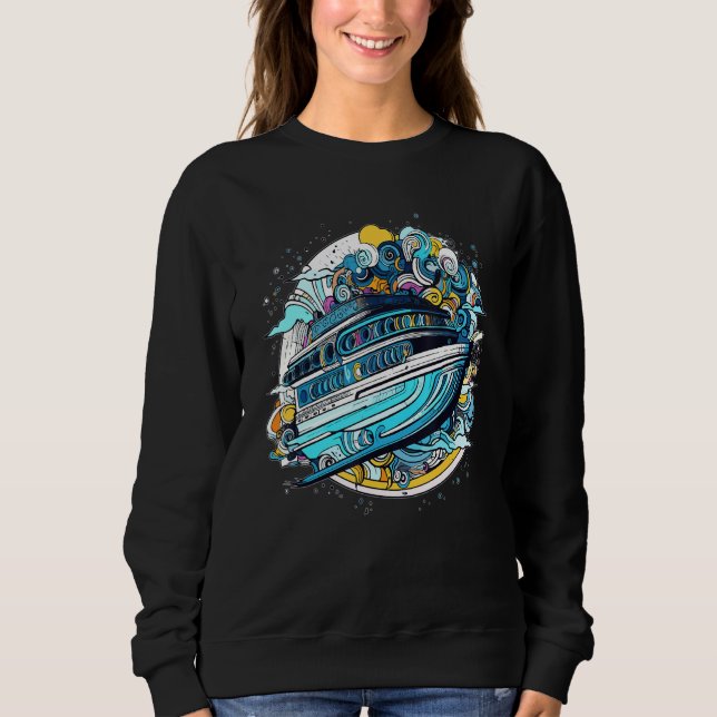 Sweatshirt Arty Cruise Boat Spaceship Captain (Devant)