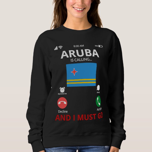 Sweatshirt Aruba Is Calling (Devant)