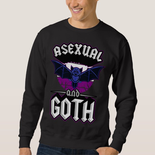 Sweatshirt Asexual And Goth Gothic Emo Bat Pride LGBTQ Hallow (Devant)