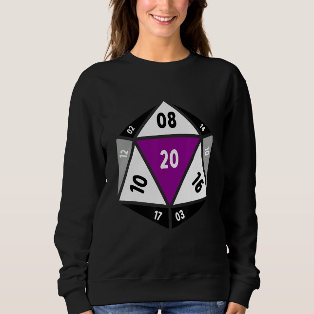 Sweatshirt Asexual D20 Dice Ace Pride LGBTQ Gender Equality G (Devant)
