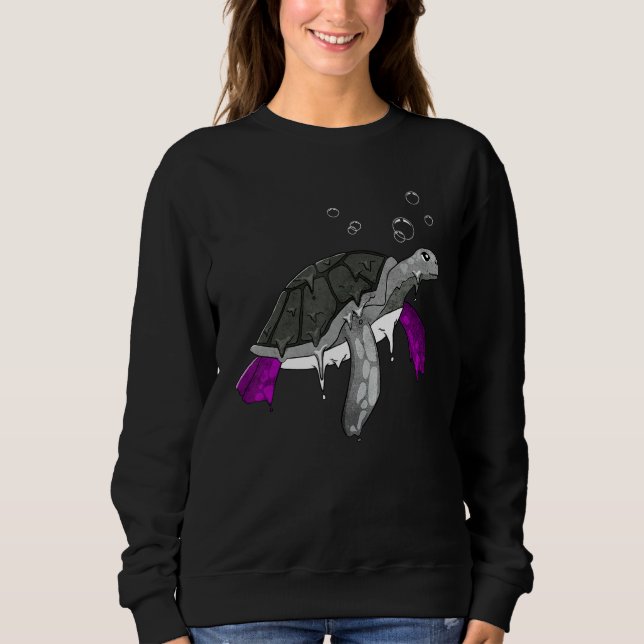 Sweatshirt Asexual Pride Ace Flag Sea Turtle Subtle LGBTQ (Devant)
